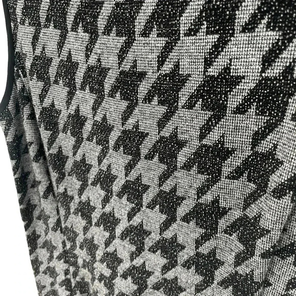 Theory Nikay Dress Black Gray Sleeveless Houndstooth Porter Check - Picture 4 of 8